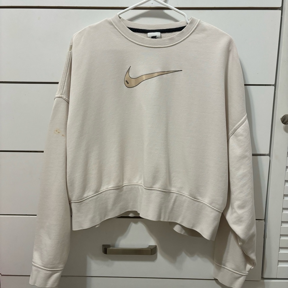 Nike Logo Sportswear Cream Crewneck - Picture 2 of 8